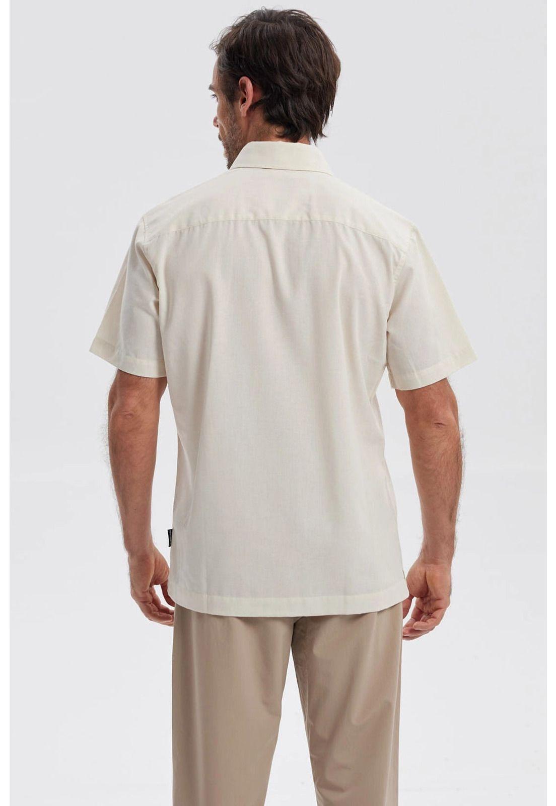 Camisa Hombre Lisa Beige-2