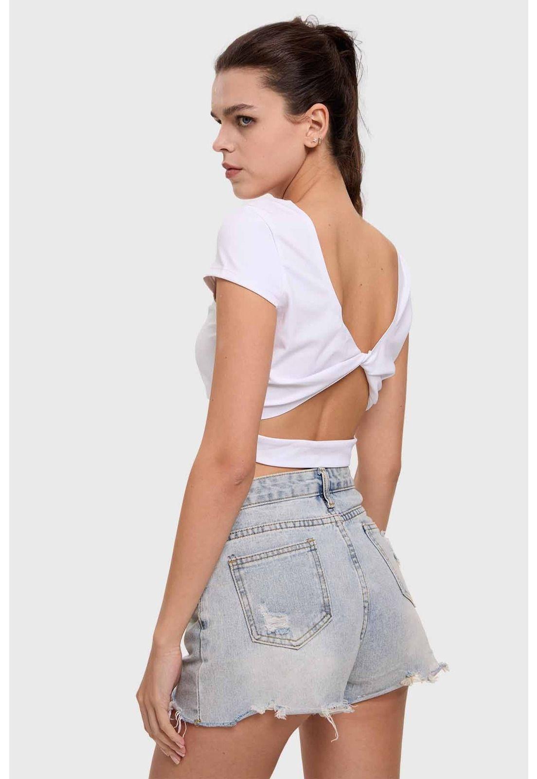 Polera Mujer Cruzada Espalda Blanco-2