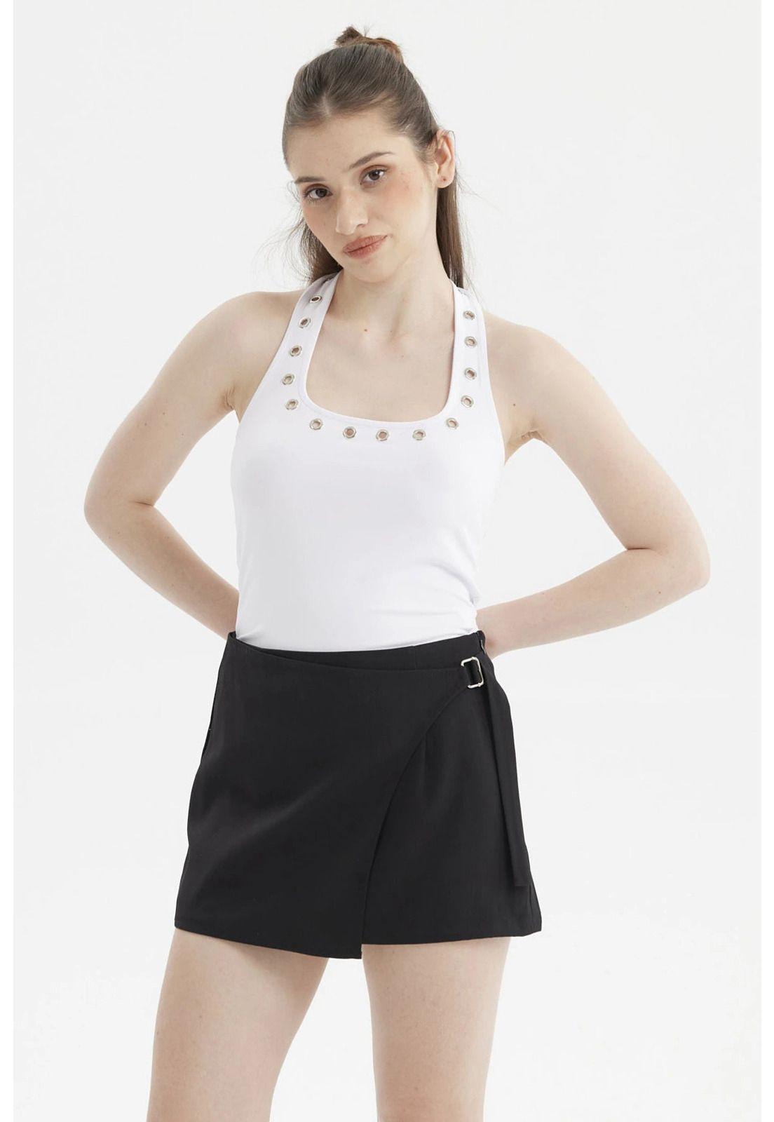 Polera Mujer Cuello Halter Blanco- ll-0