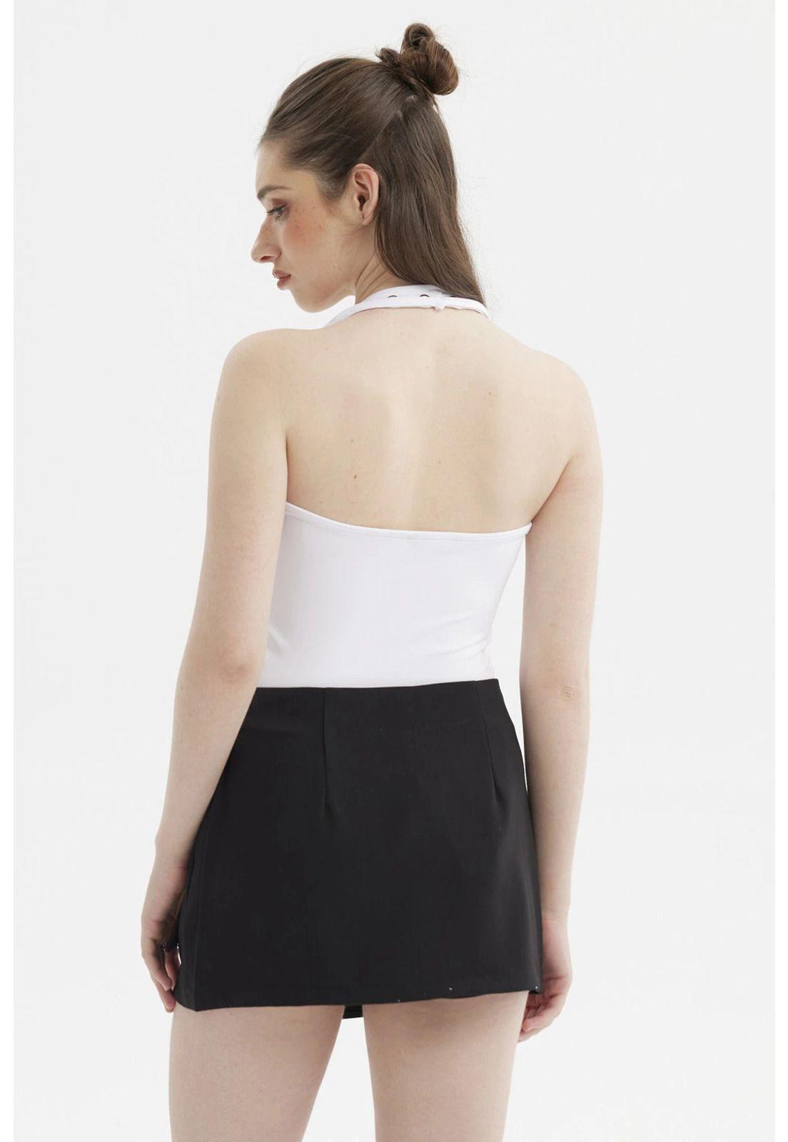 Polera Mujer Cuello Halter Blanco- ll-2