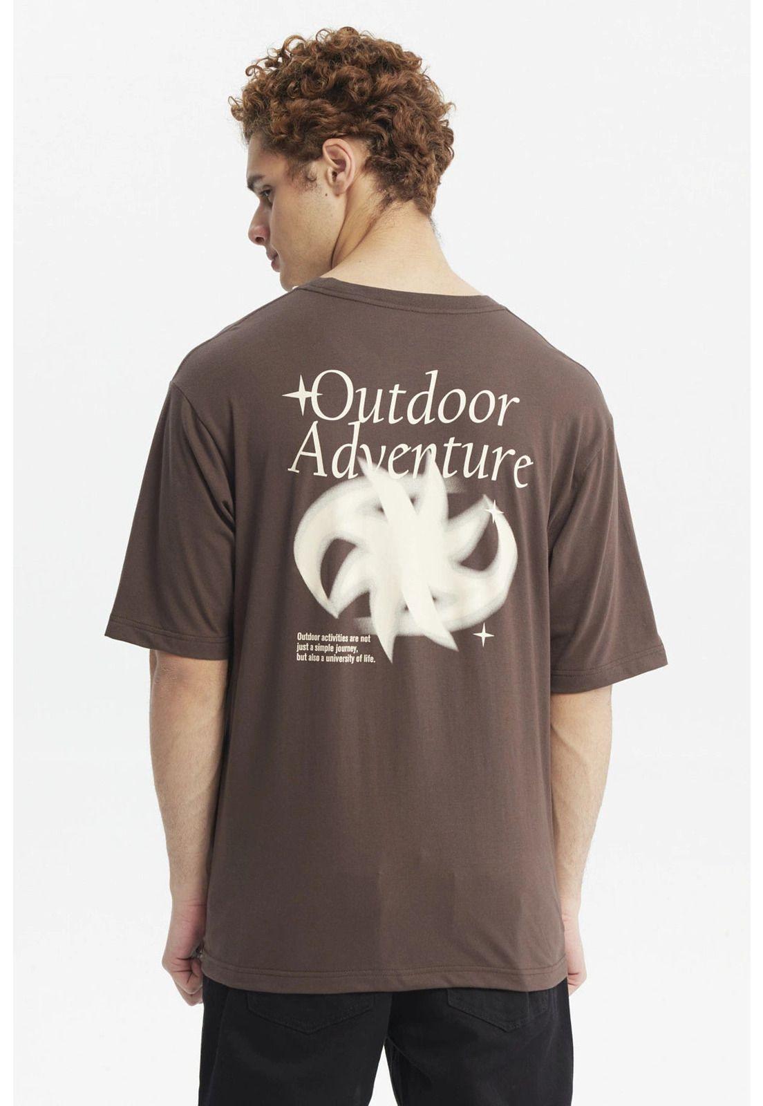 Polera Hombre Oversize Print Chocolate - ll-2