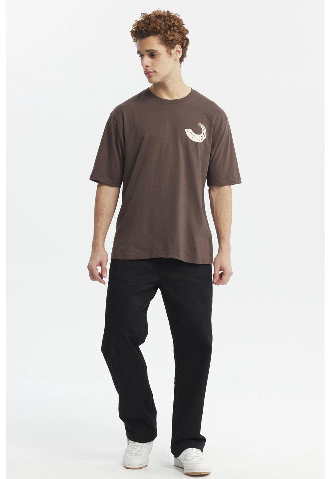 Polera Hombre Oversize Print Chocolate - ll-3
