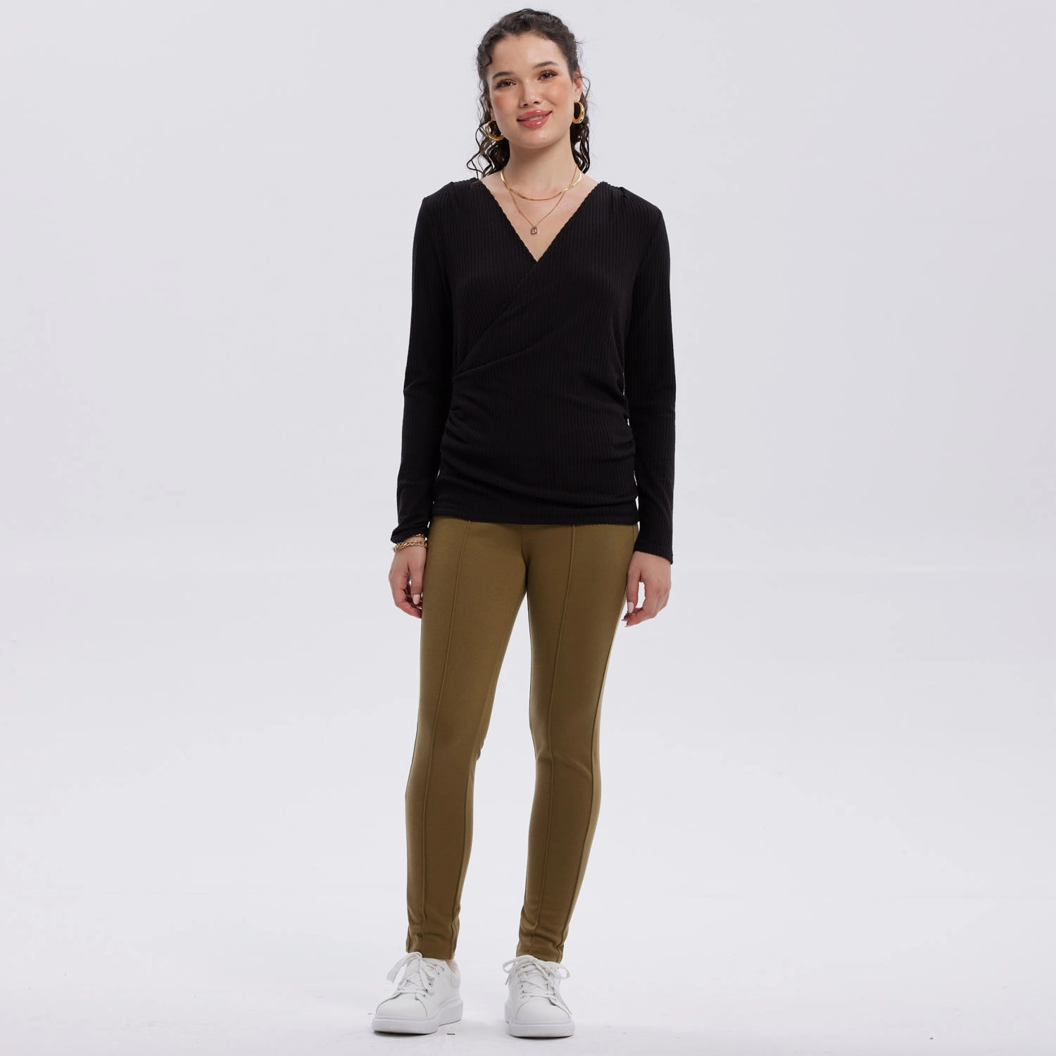 Polera Mujer Cruce Delantero Negro-0