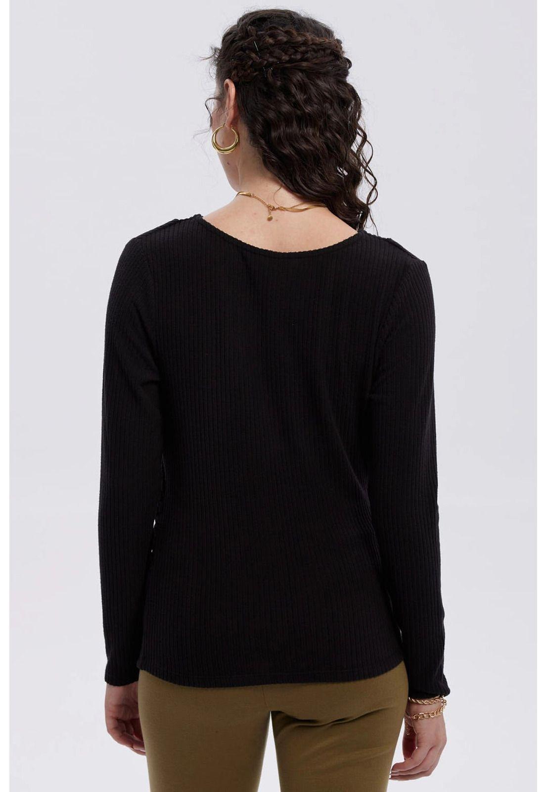 Polera Mujer Cruce Delantero Negro-2