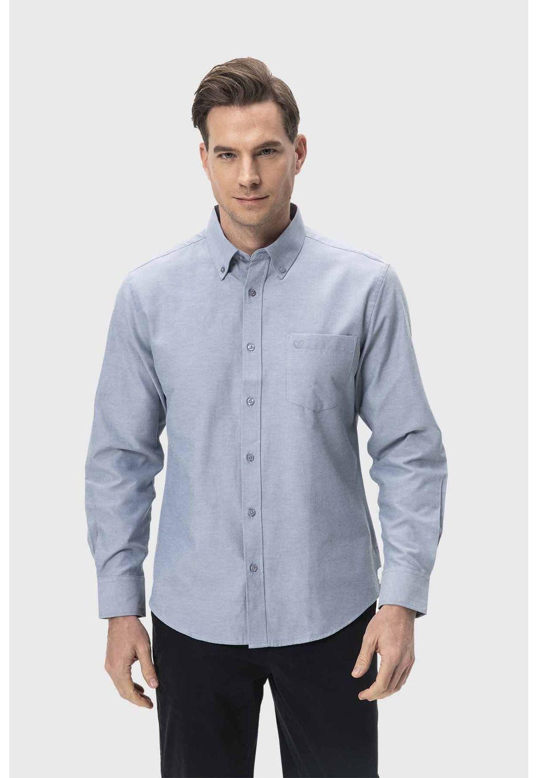 Camisa Hombre Oxford Gris - ll-0