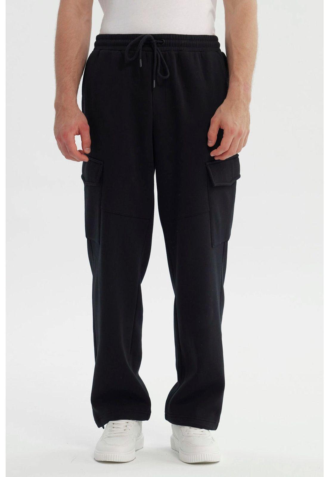 Pantalón Buzo Hombre Calce Recto Negro - Xlll-0