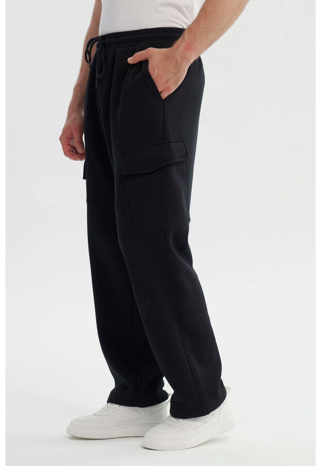 Pantalón Buzo Hombre Calce Recto Negro - Xlll-1