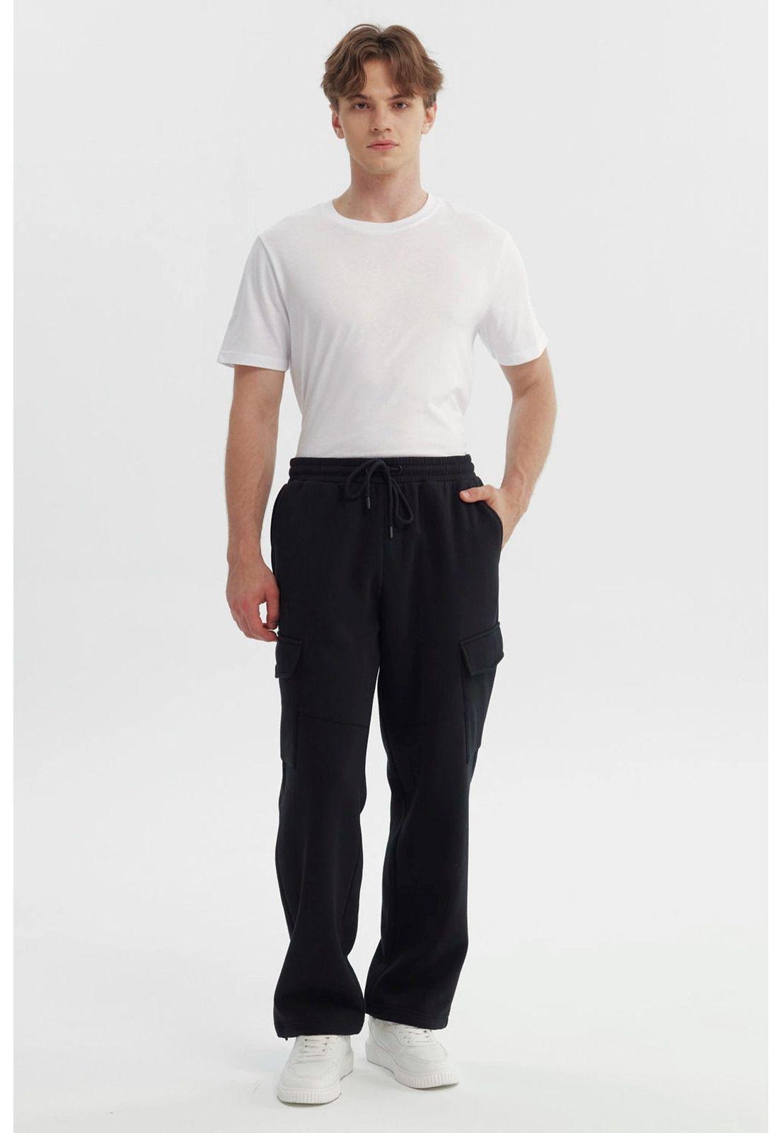Pantalón Buzo Hombre Calce Recto Negro - Xlll-3