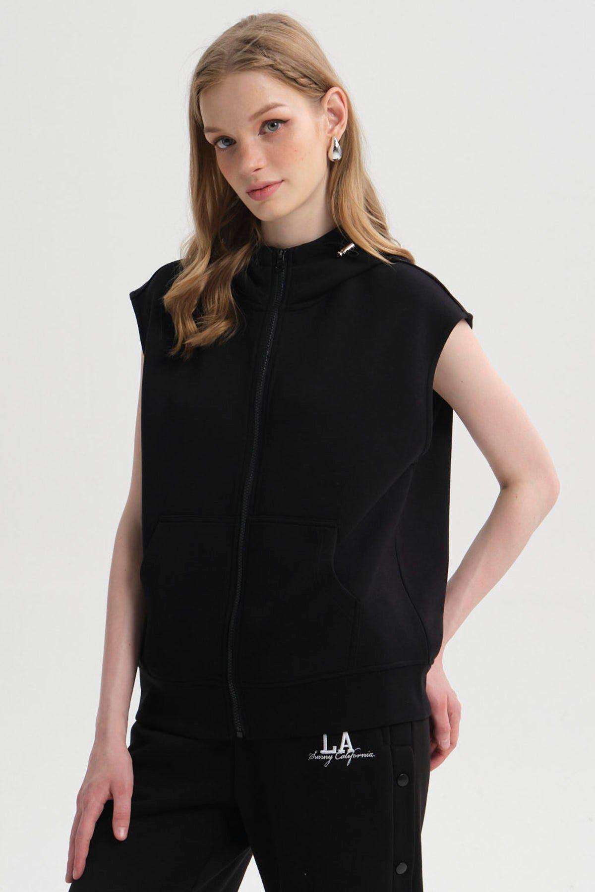 Polerón Mujer Full Zipper Negro-1