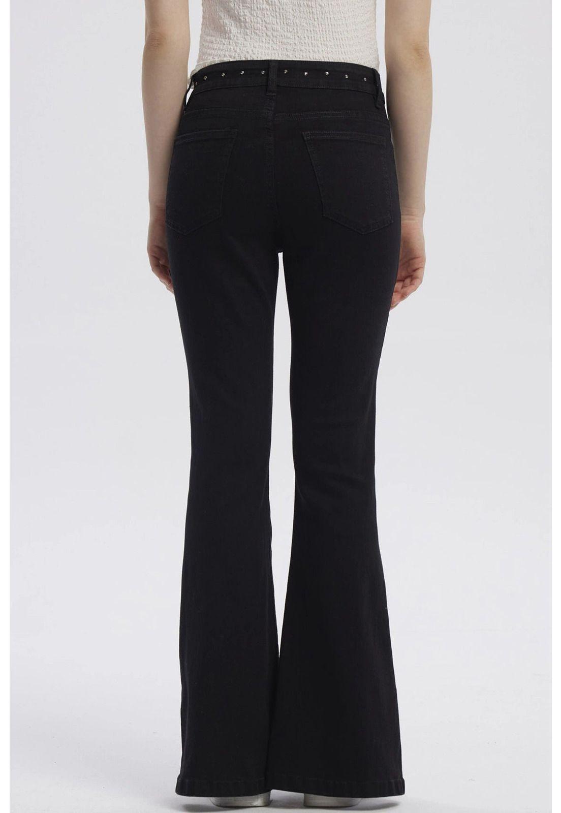 Jeans Mujer Moda Flare Negro - lV-2