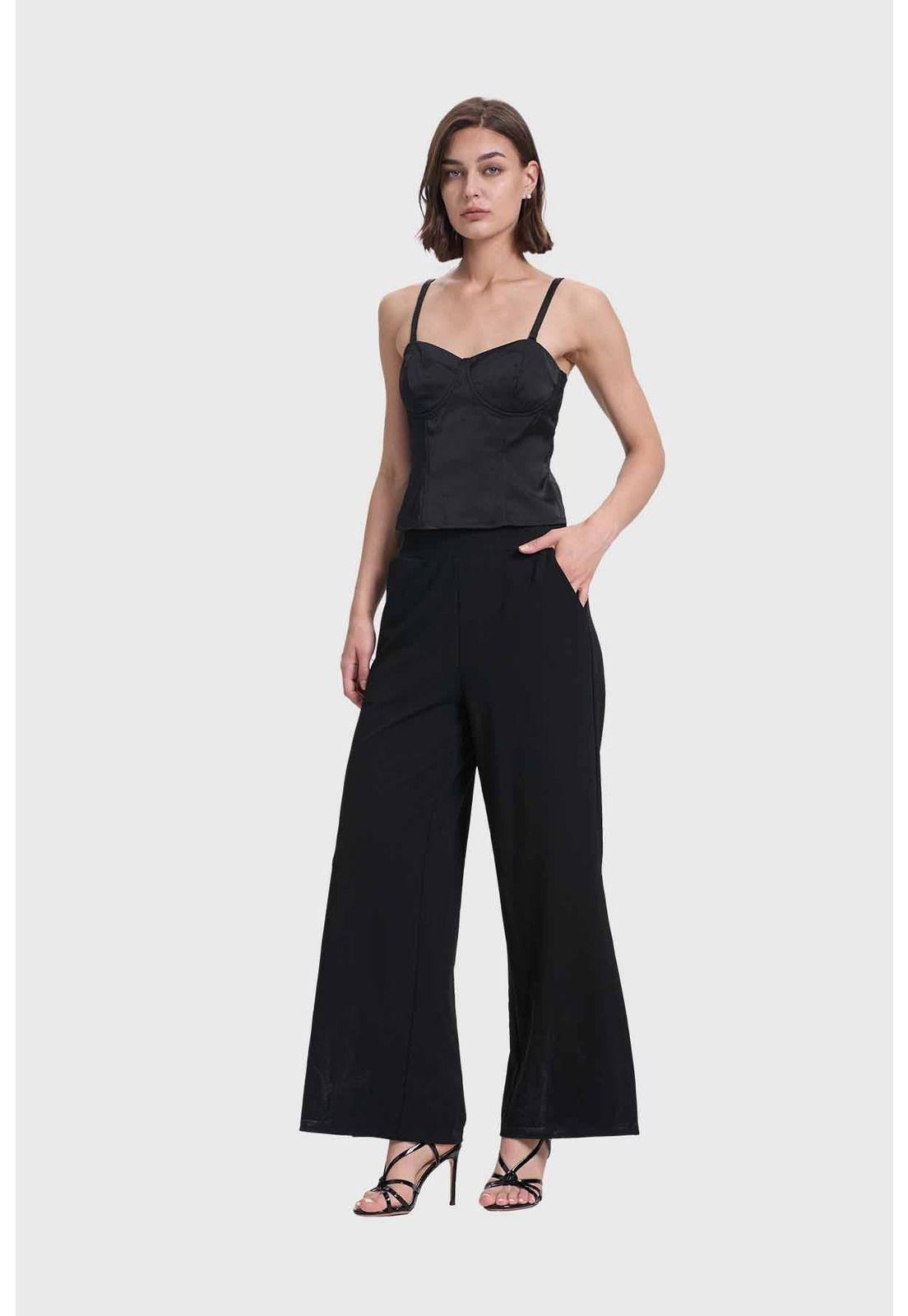 Blusa Mujer Top Tipo Corset Negro-3