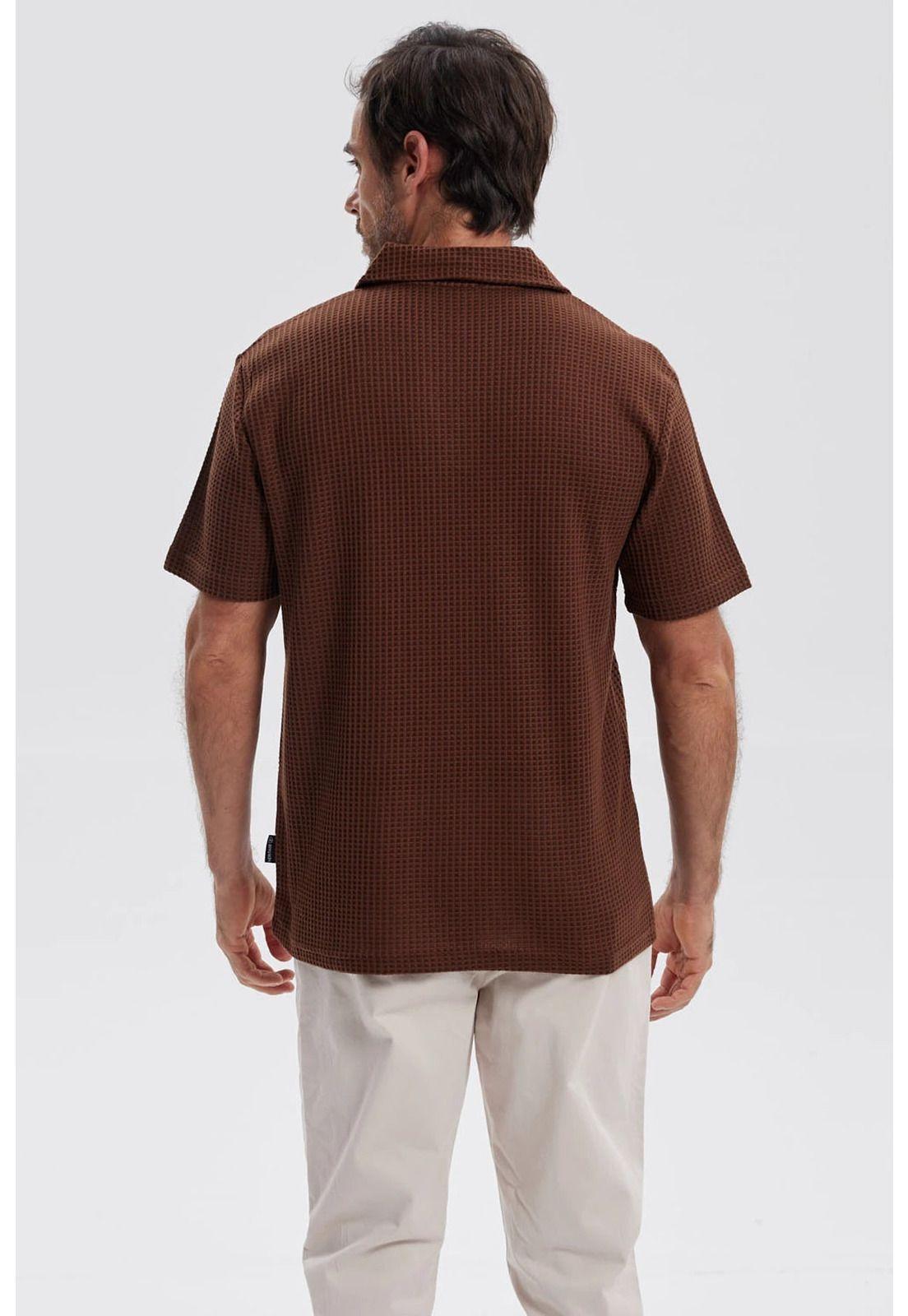 Polera Hombre Textura Café-2
