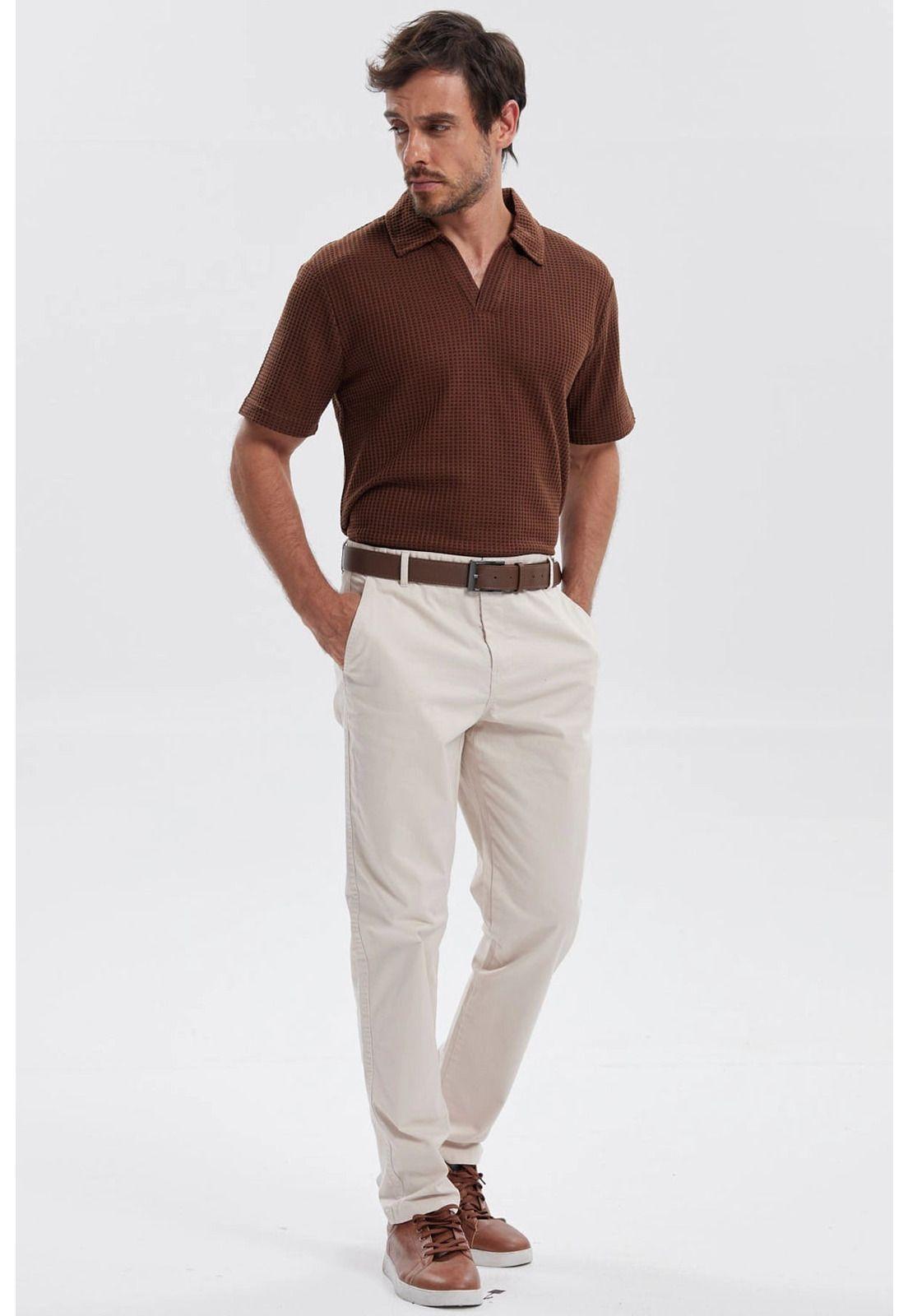 Polera Hombre Textura Café-3