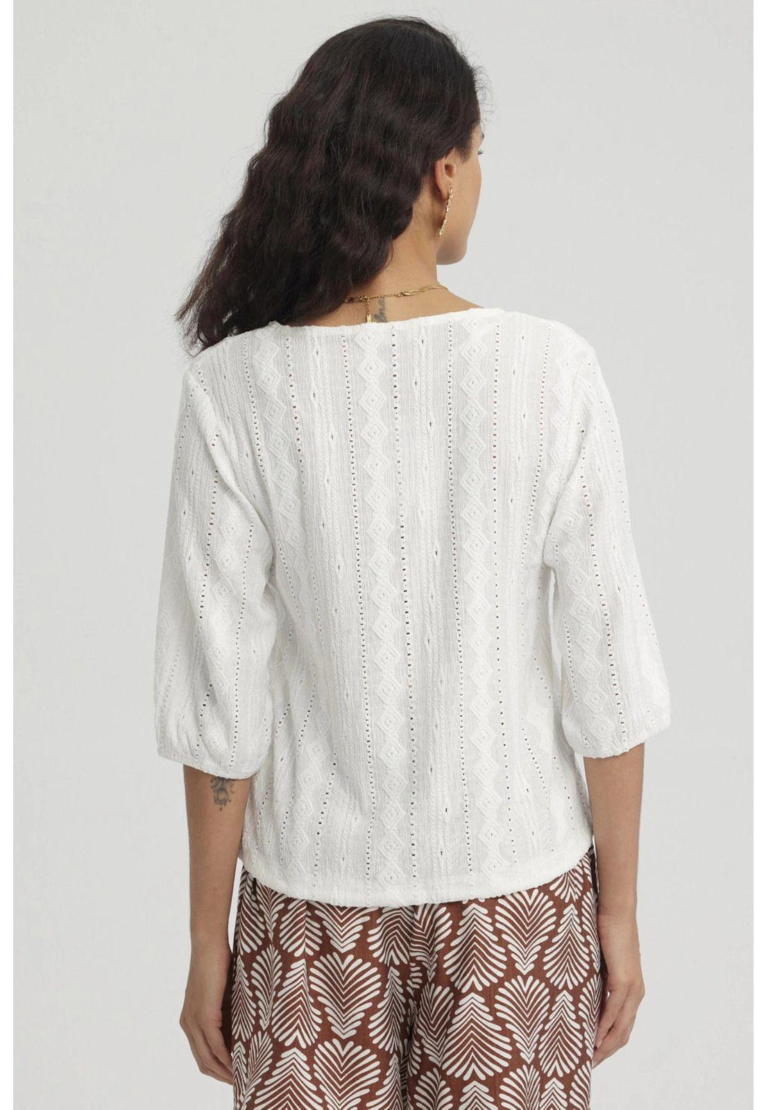 Polera Mujer Botones Decorativos Crudo-6