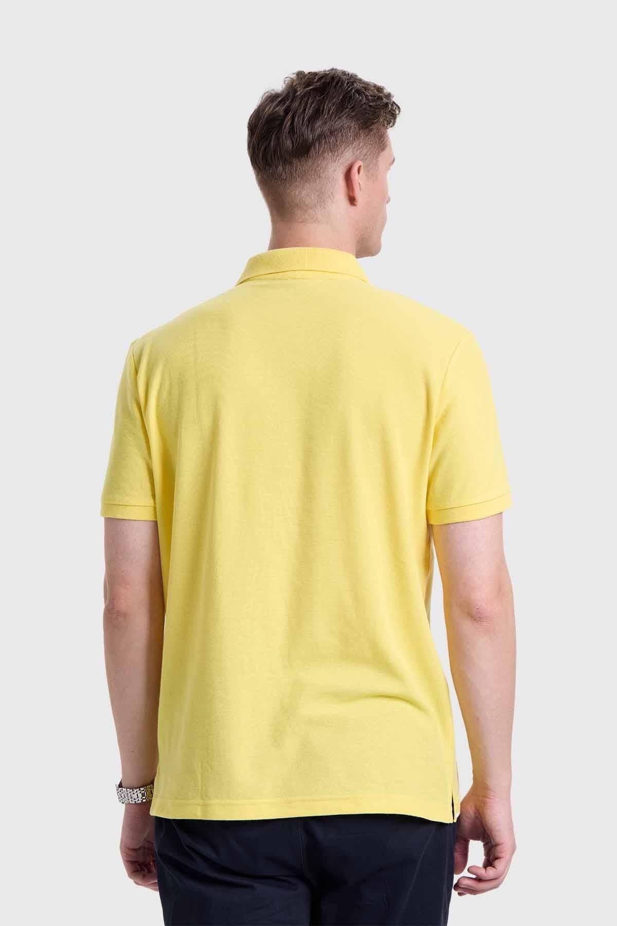 Polera Hombre Piqué Básica Amarillo-2