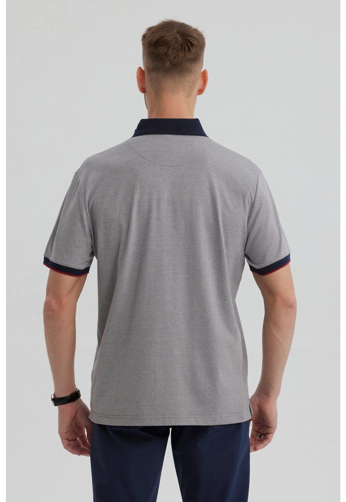 Polera Hombre Cuello Contraste Gris-2