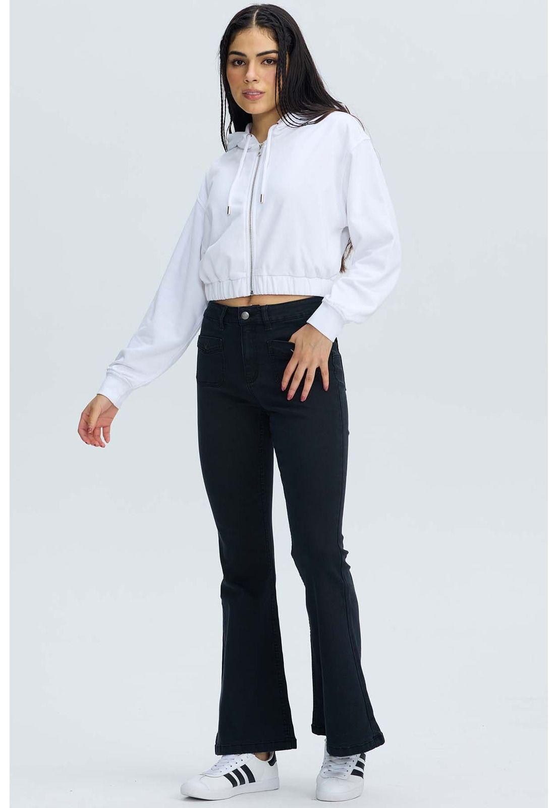 Polerón Mujer Full Zipper Crop Crudo-3