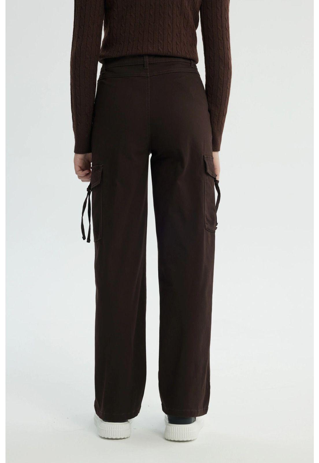 Pantalón Niña Wide Leg Café - lll-2