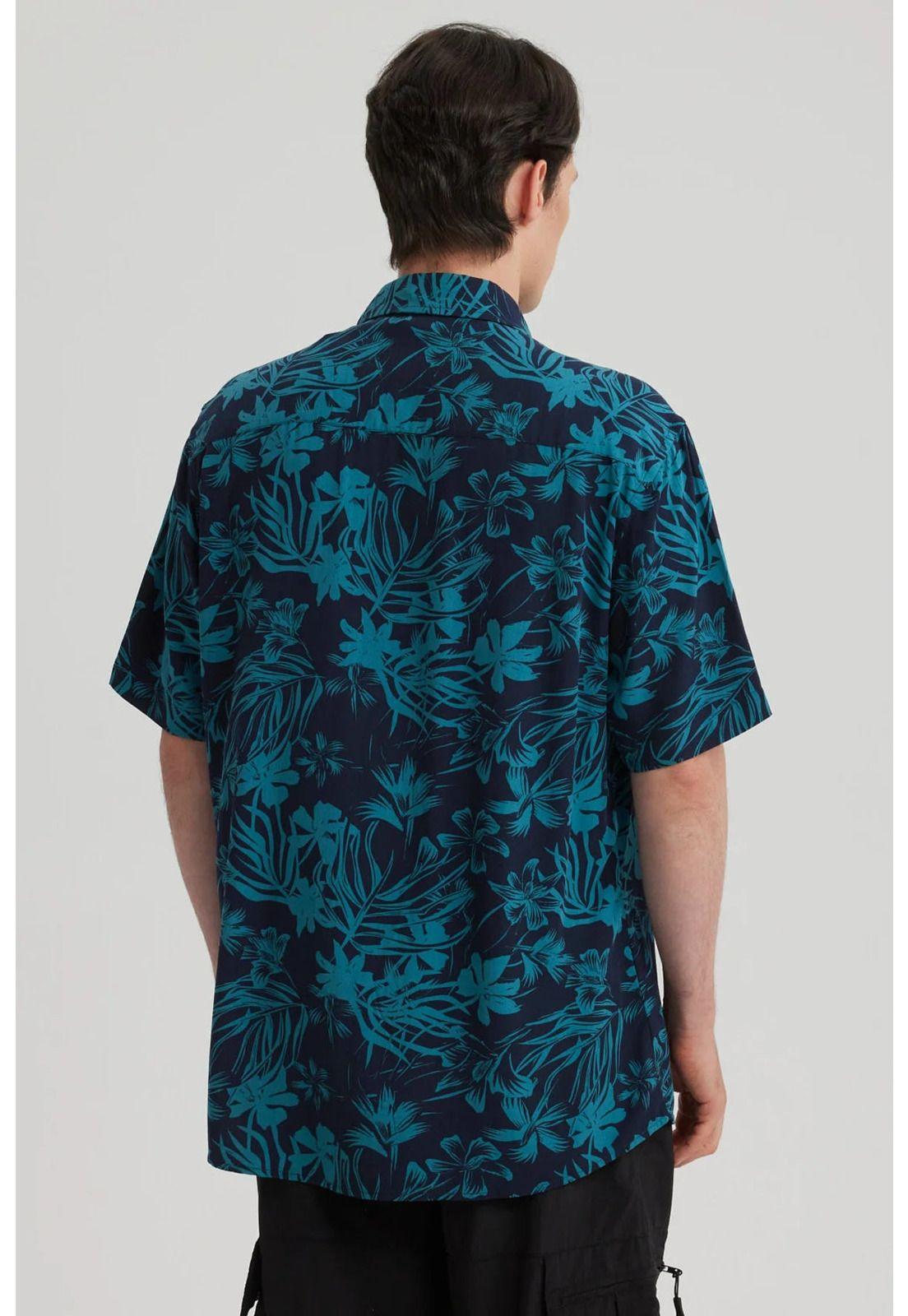 Camisa Hombre Full Print Azul - lll-2