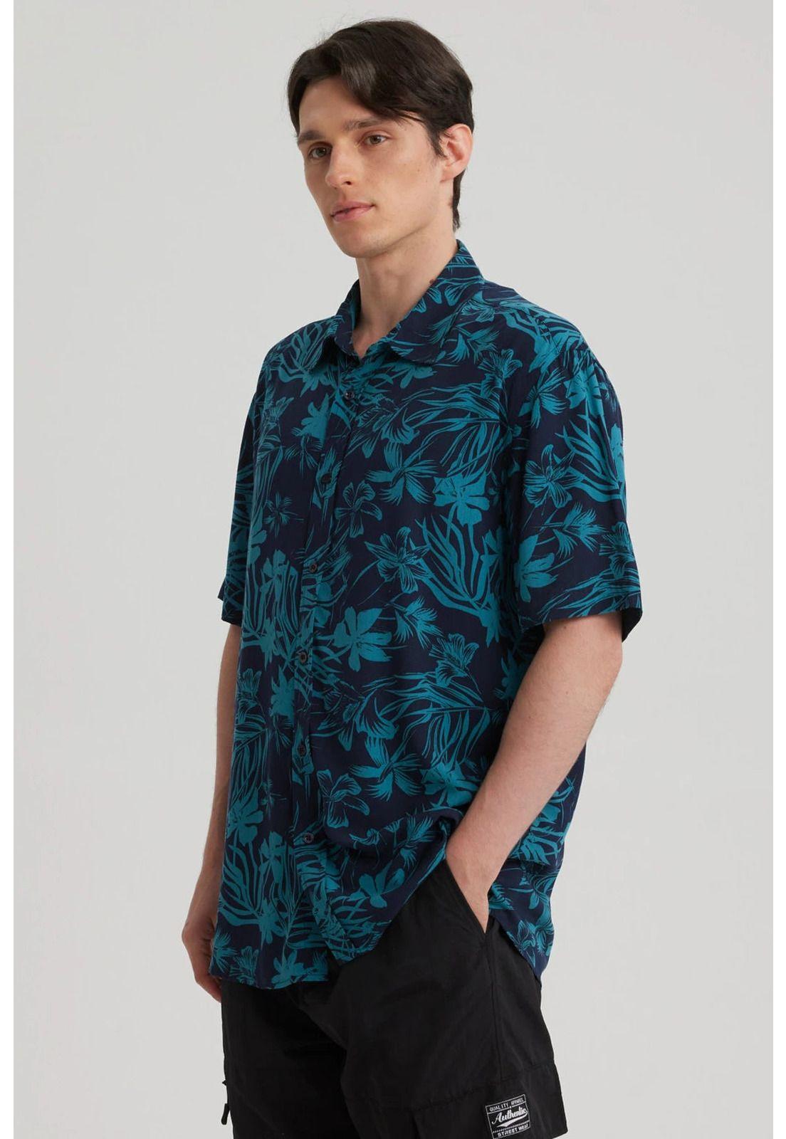 Camisa Hombre Full Print Azul - lll-3