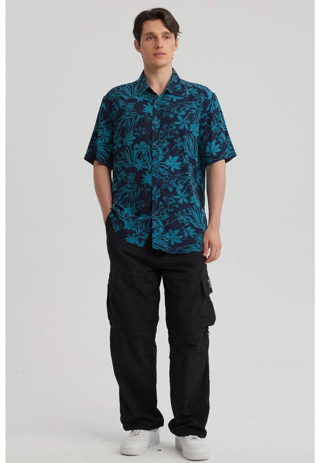 Camisa Hombre Full Print Azul - lll-7
