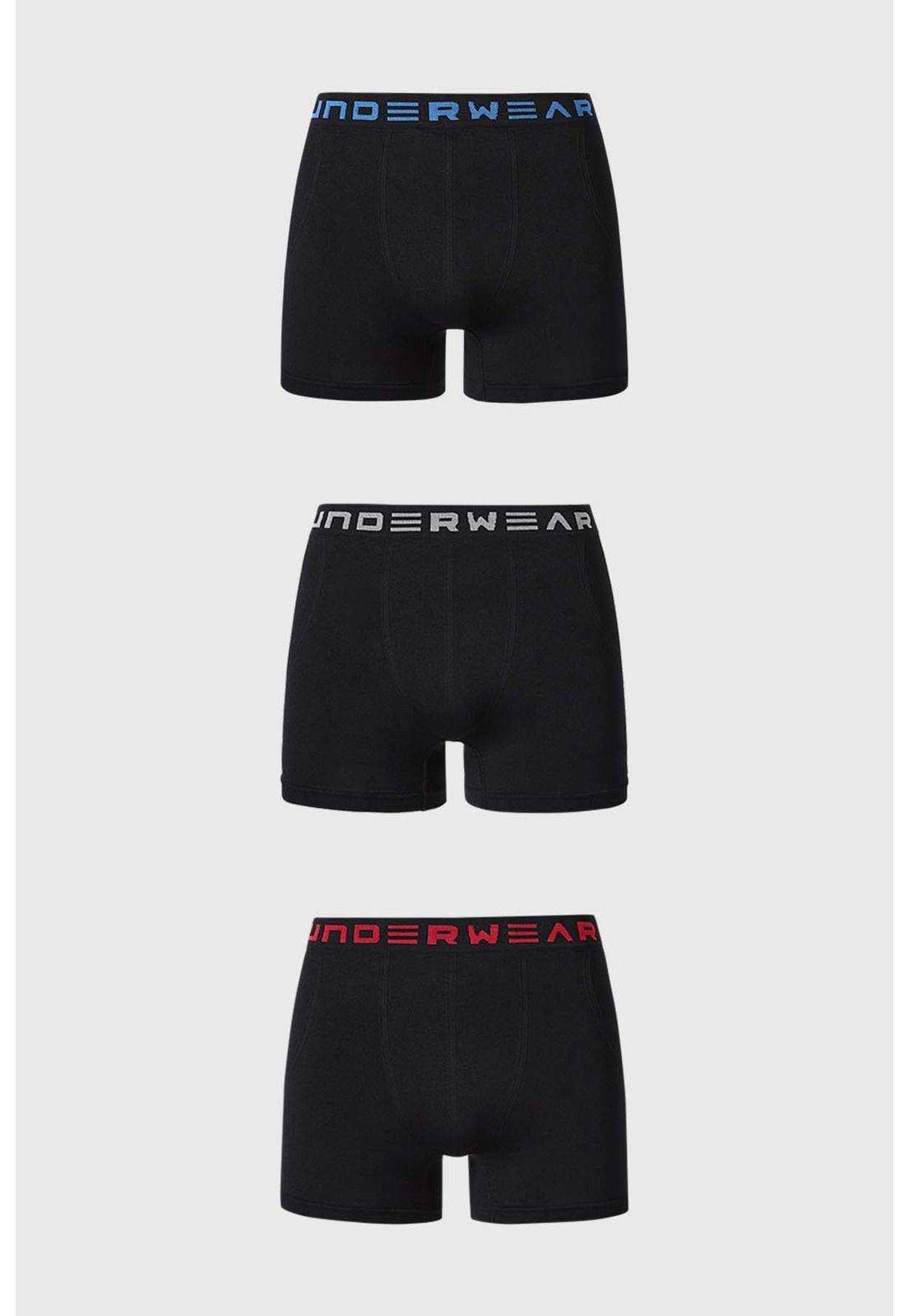 Bóxer Hombre Tripack Medio Negro-0