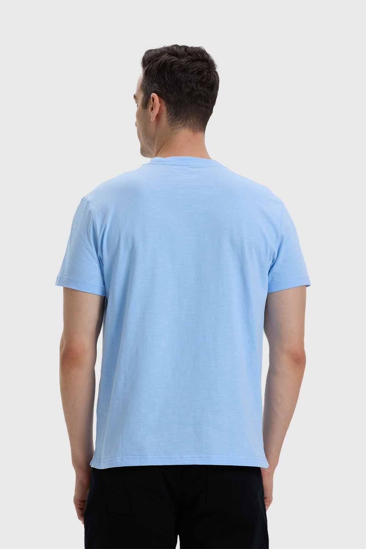 Polera Hombre Con Bolsillo Celeste-2
