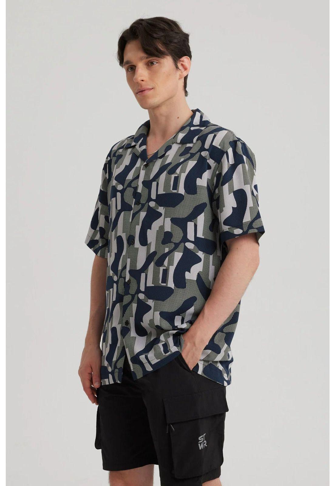 Camisa Hombre Rapport Azul-3