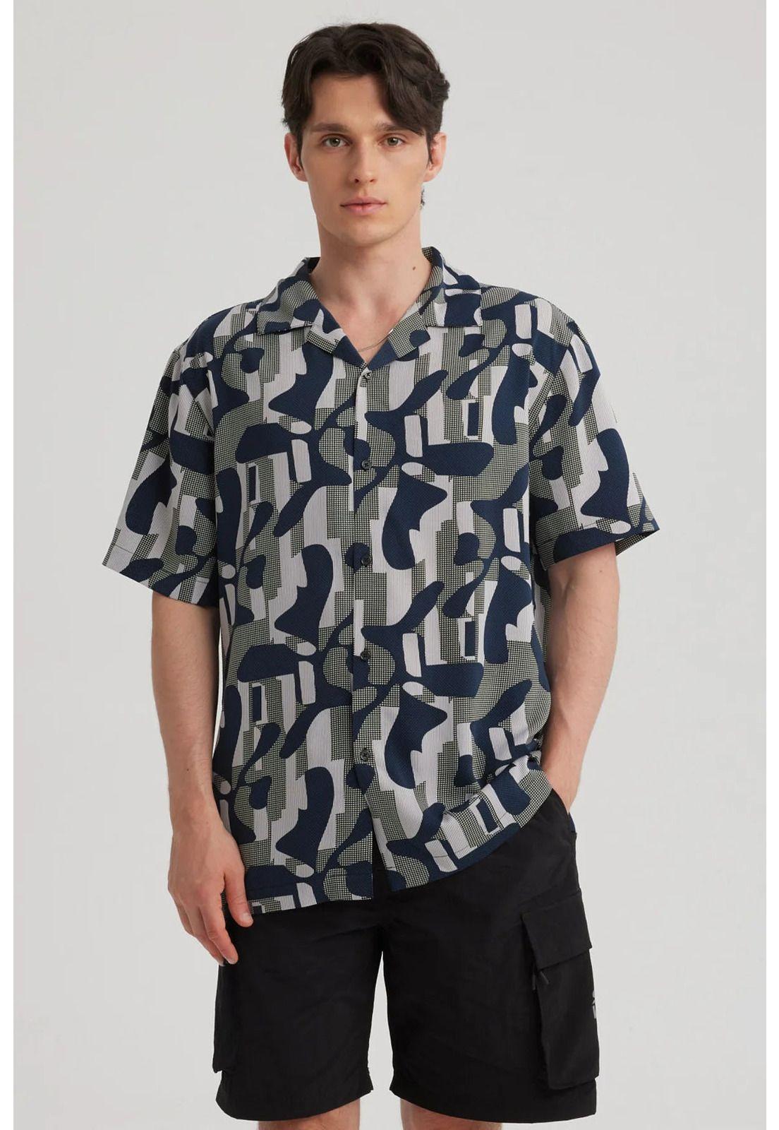 Camisa Hombre Rapport Azul-4