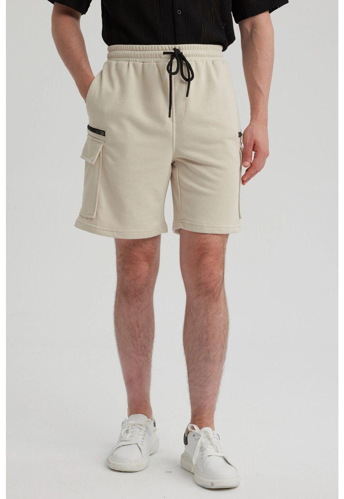 Bermuda Hombre Cargo Beige-0