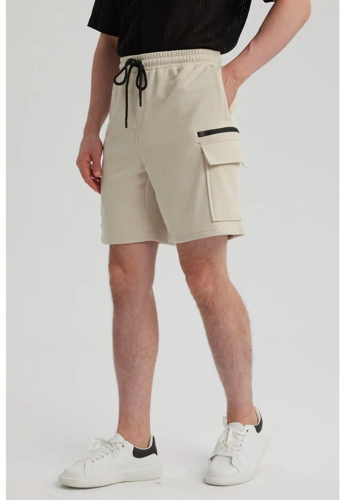 Bermuda Hombre Cargo Beige-3
