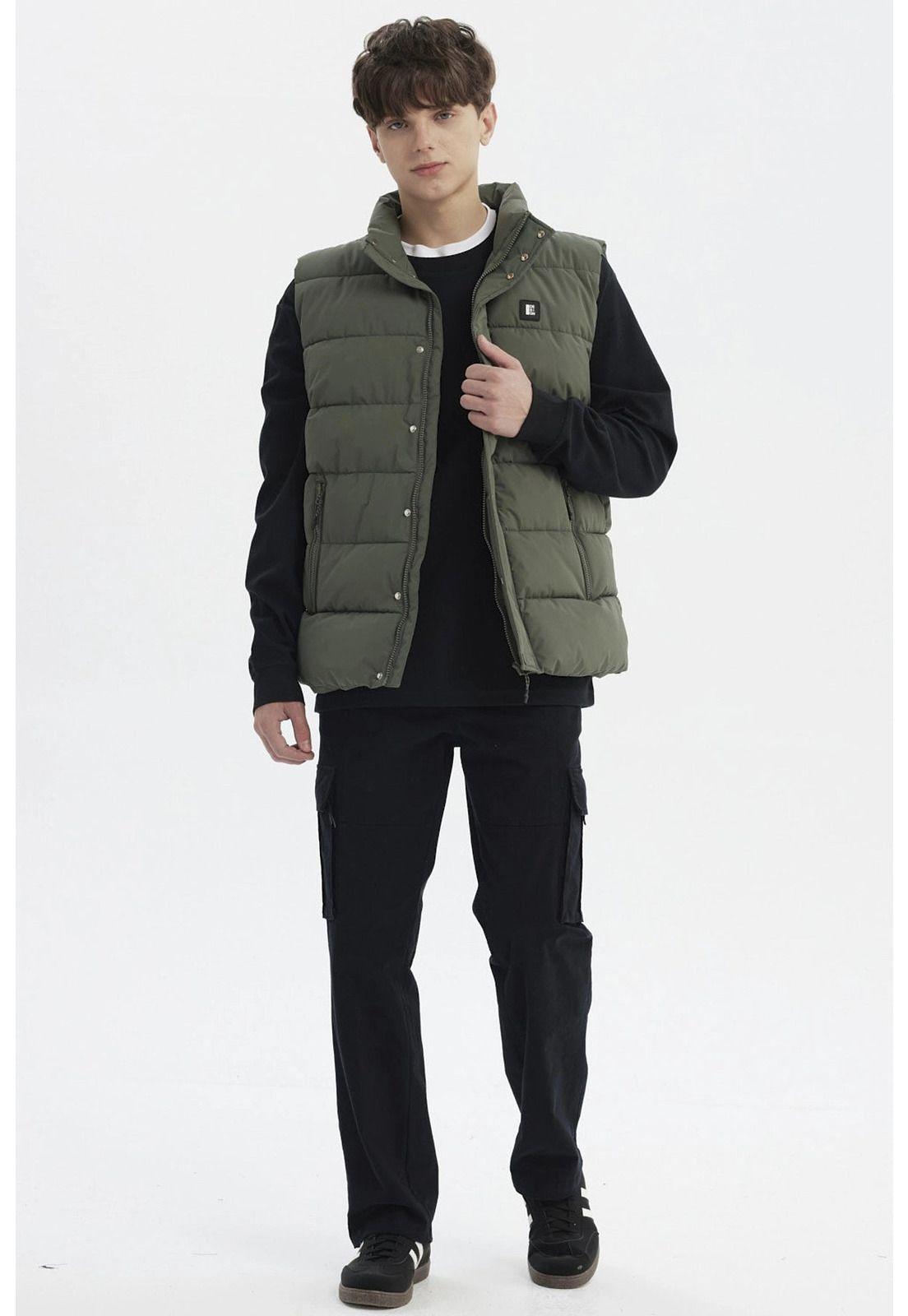 Parka Hombre Slim Verde Militar-3