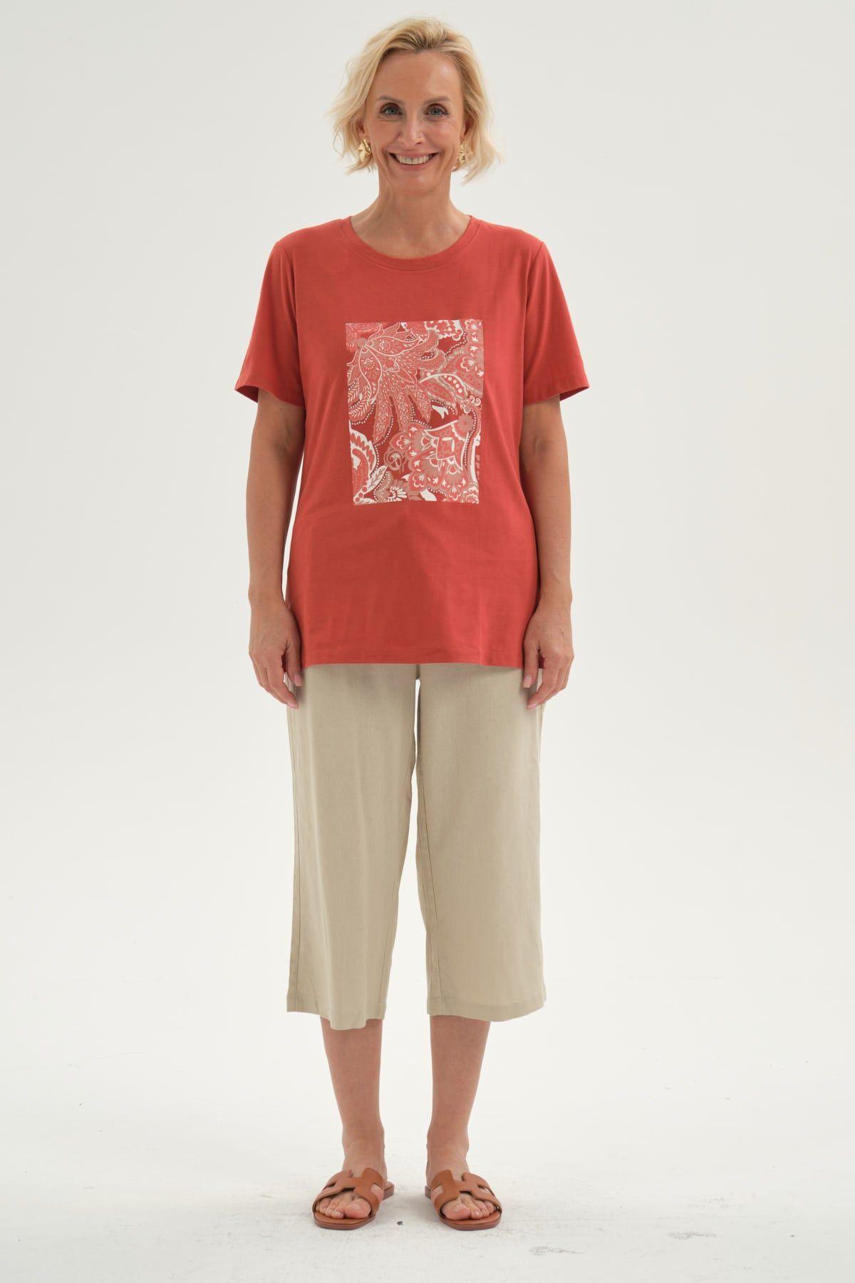 Polera Mujer Print Posicional Terracota-3