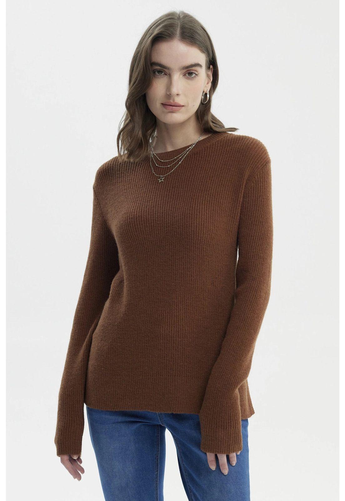 Sweater Mujer Slim Camel Oscuro-0