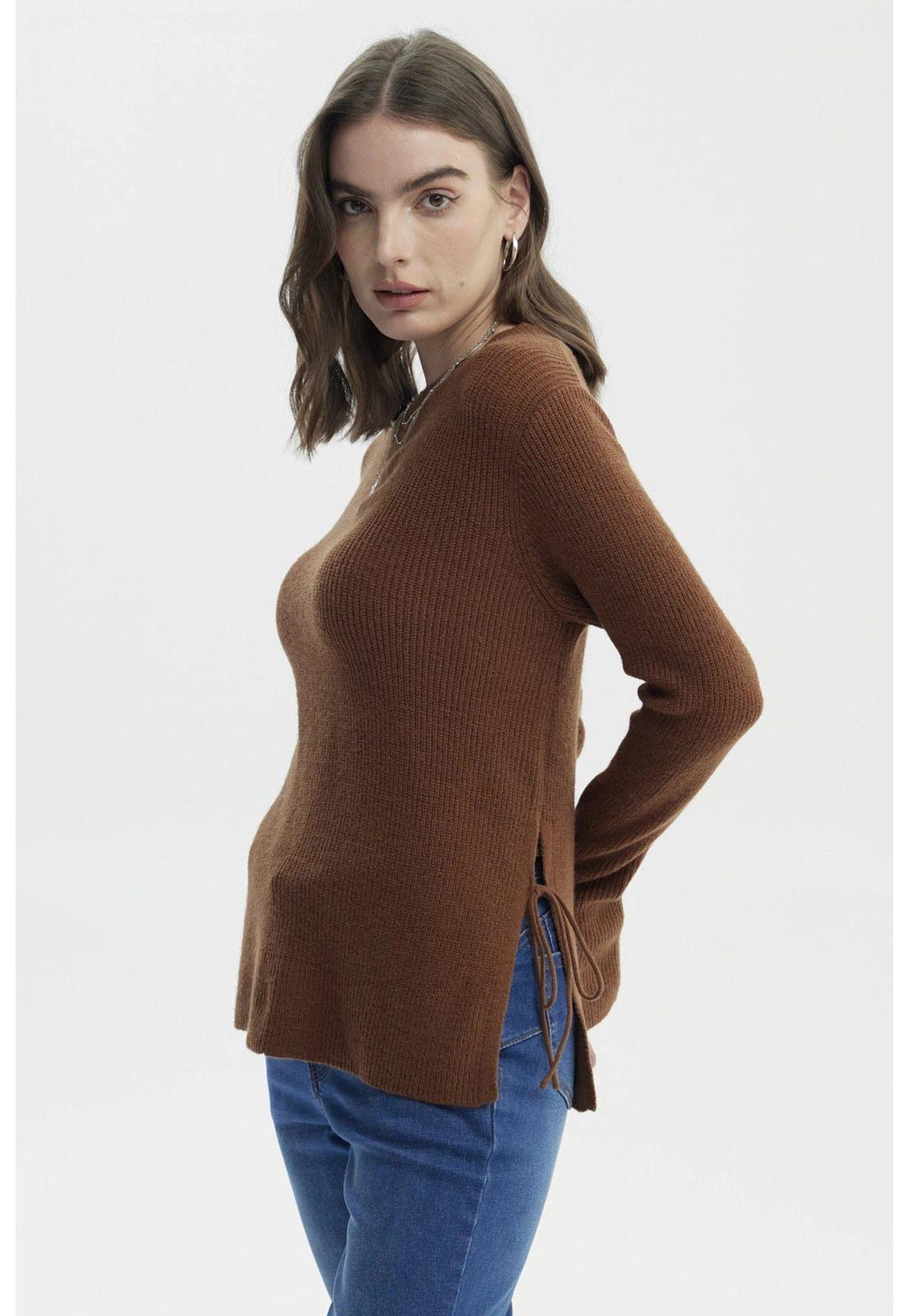 Sweater Mujer Slim Camel Oscuro-1
