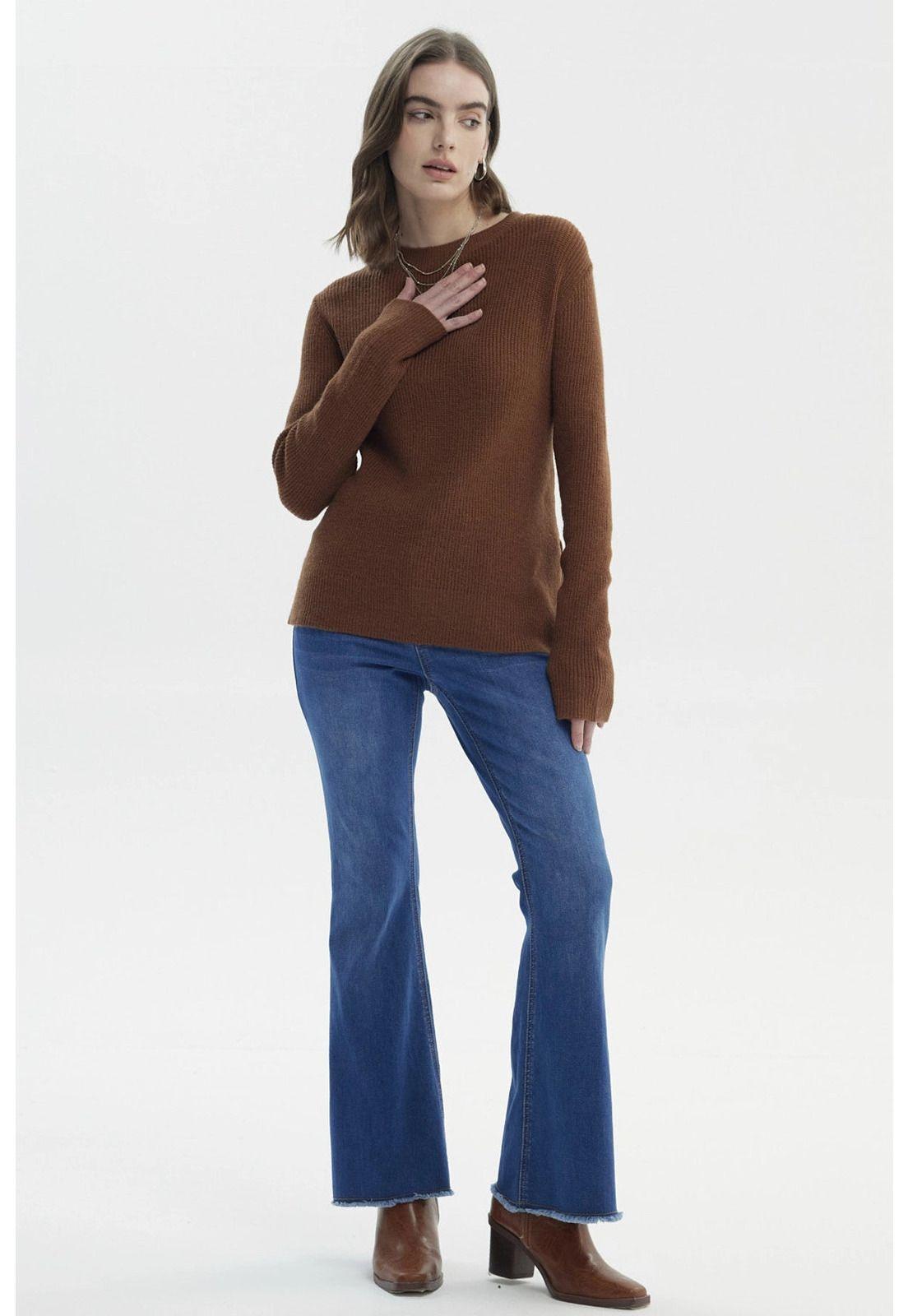 Sweater Mujer Slim Camel Oscuro-3
