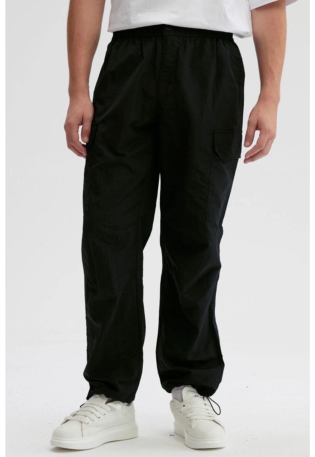 Pantalón Hombre Cargo Nylon Negro - ll-1