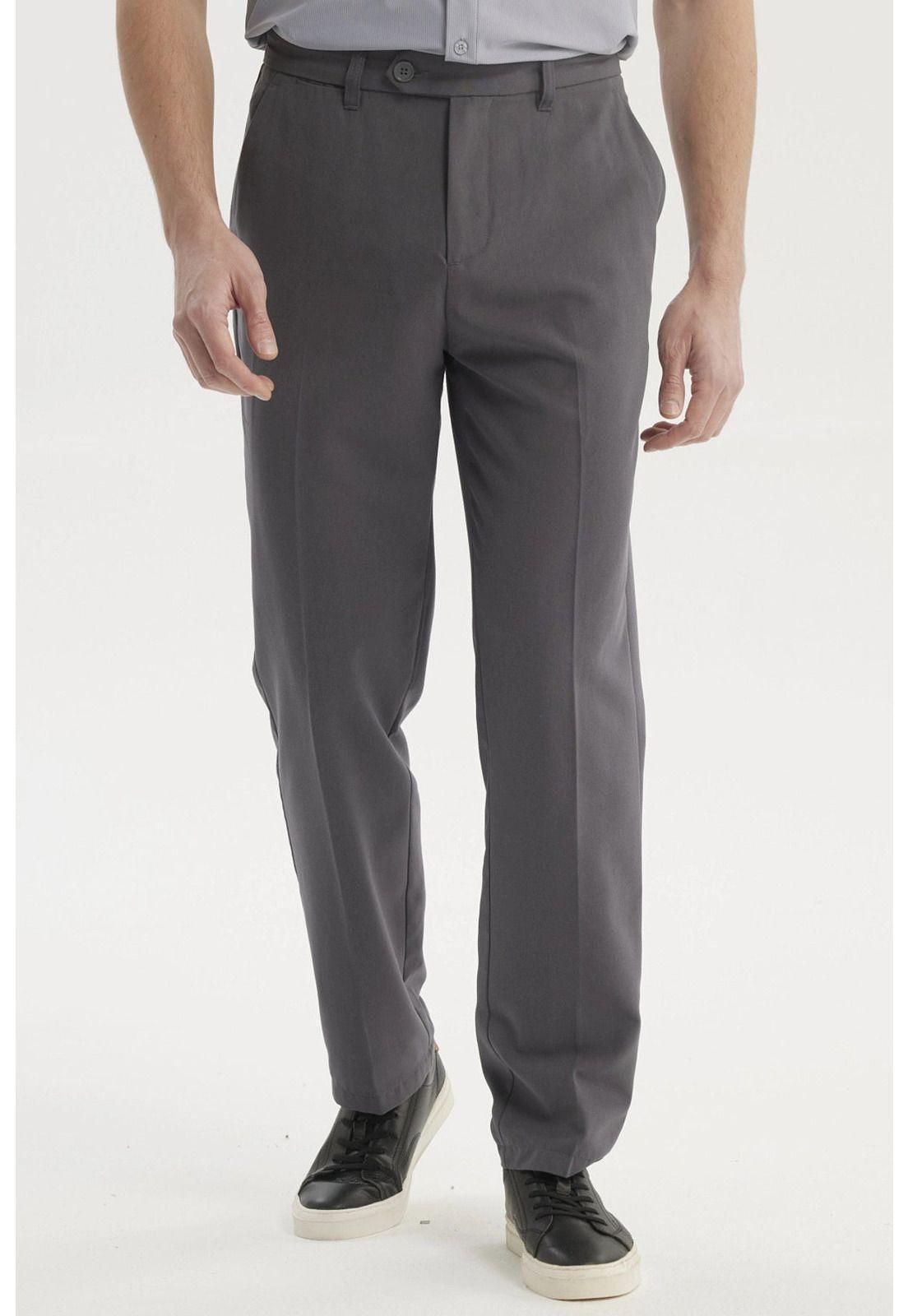Pantalón Hombre Calce Recto Gris Oscuro- ll-0