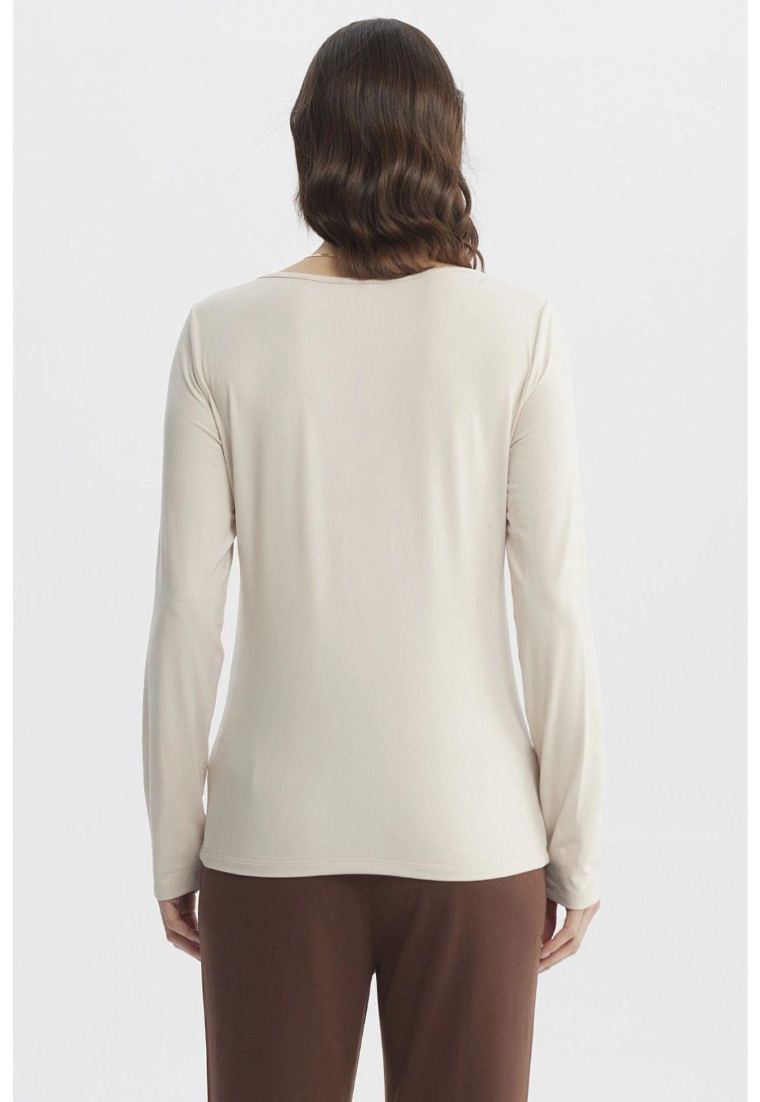 Polera Mujer Ajustado Cuello V Arena-2