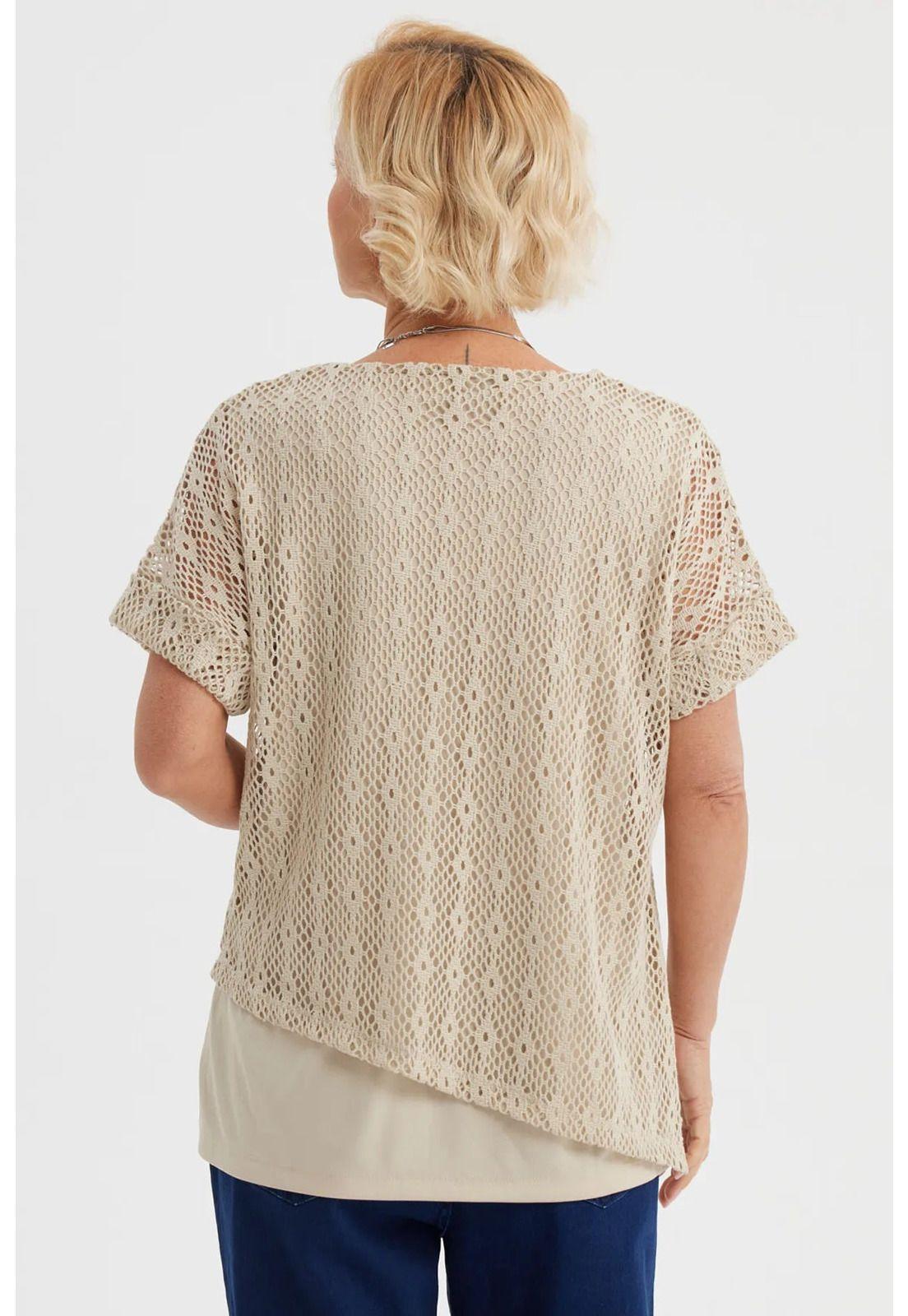 Polera Mujer Calada Beige Claro-2