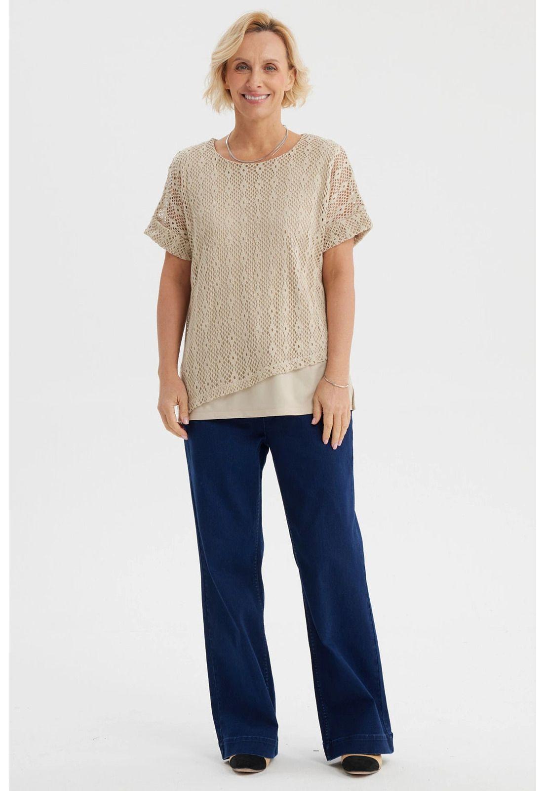 Polera Mujer Calada Beige Claro-3