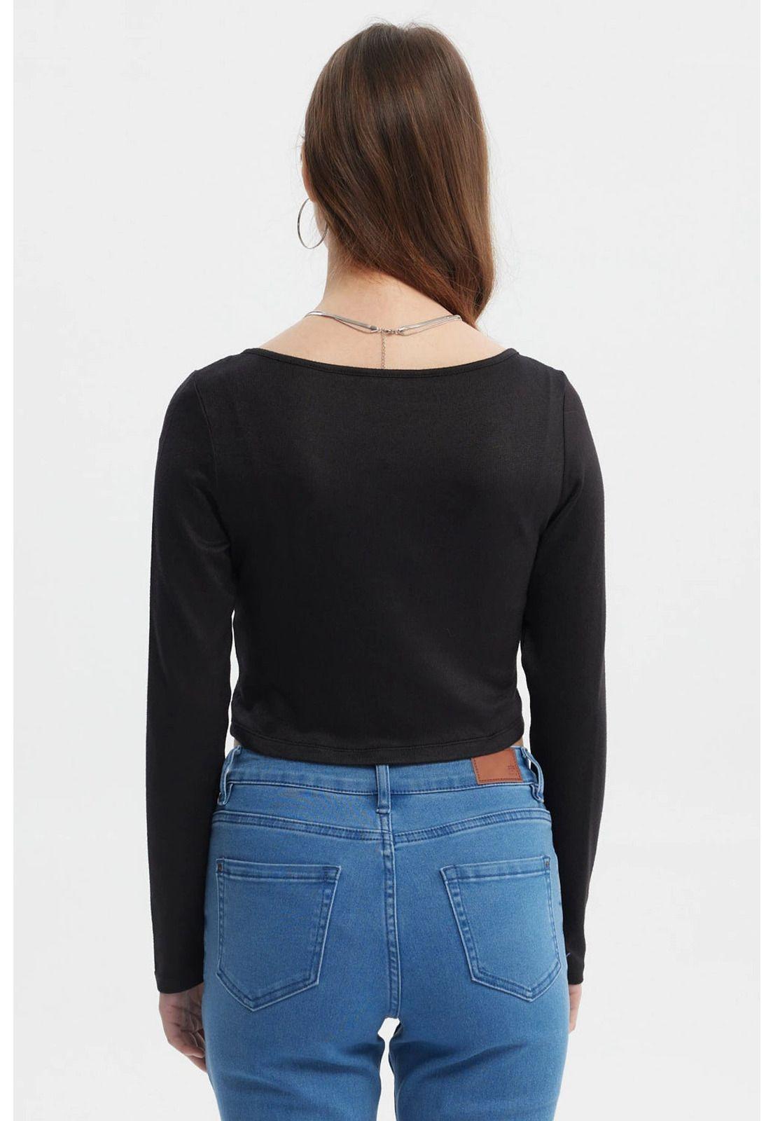 Polera Mujer Ajustado Negro - Xl-2