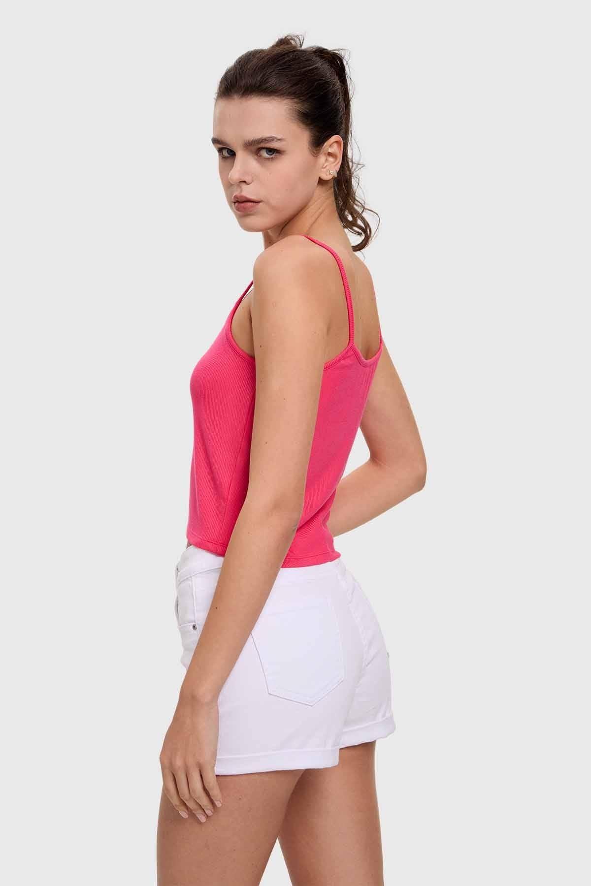Polera Mujer Pabilo Crop Magenta-2