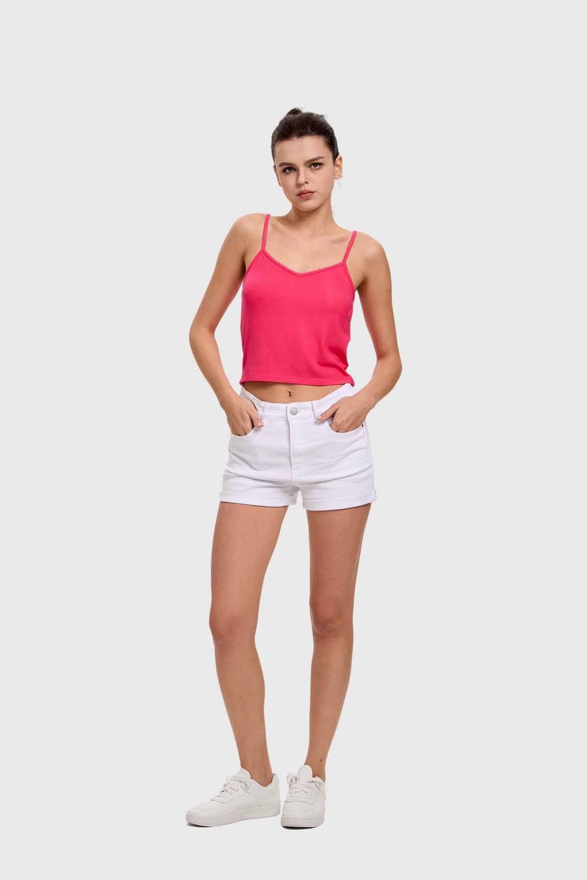 Polera Mujer Pabilo Crop Magenta-3