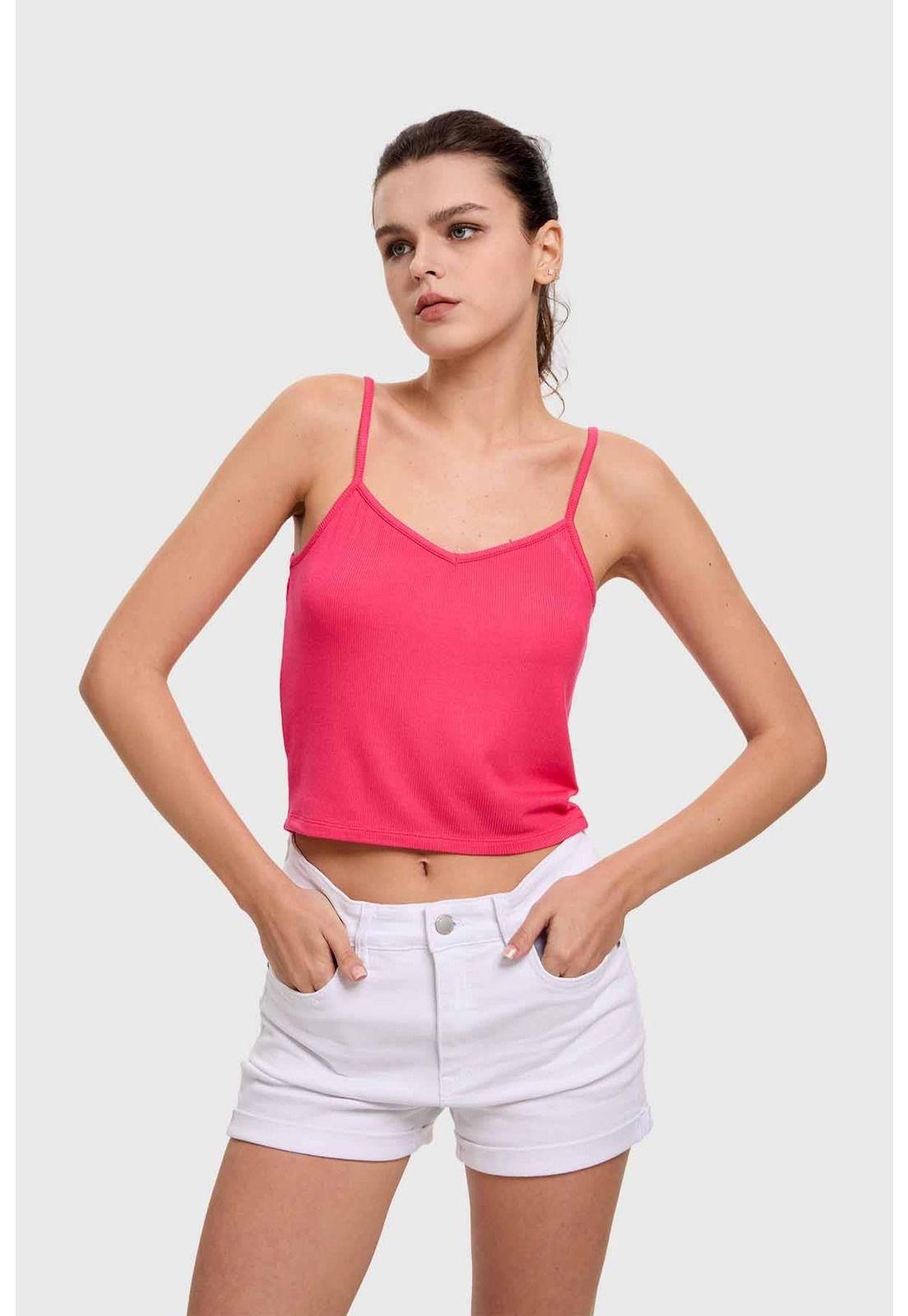 Polera Mujer Pabilo Crop Magenta-0