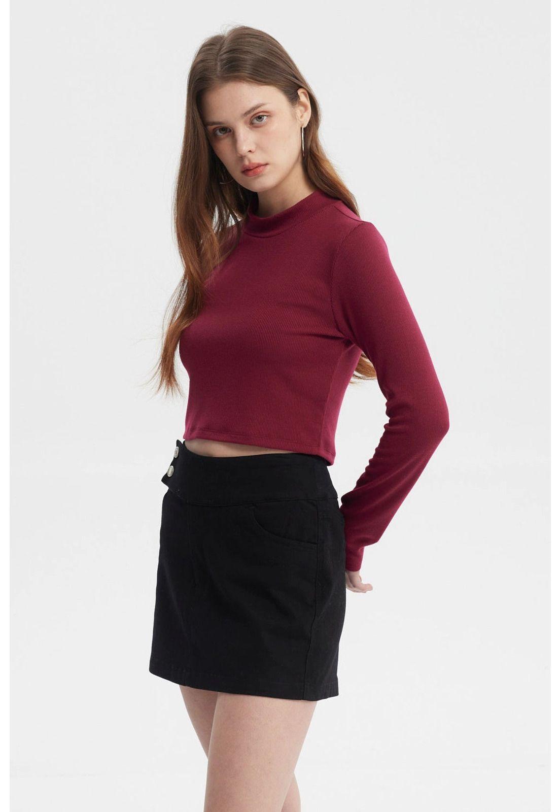 Polera Mujer Rib Rojo - Vl-1