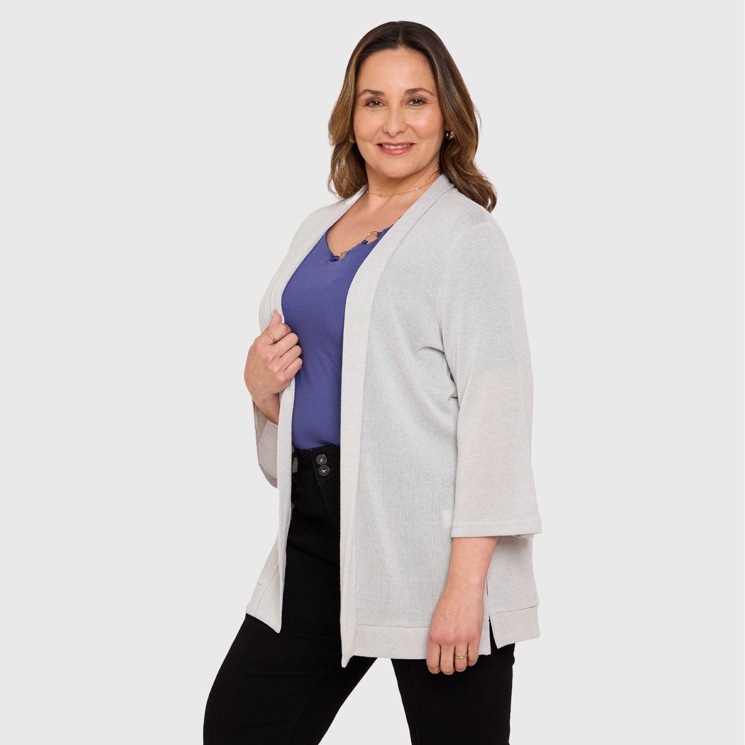 Sweater Mujer Casual Gris Claro Fashion's Park-1