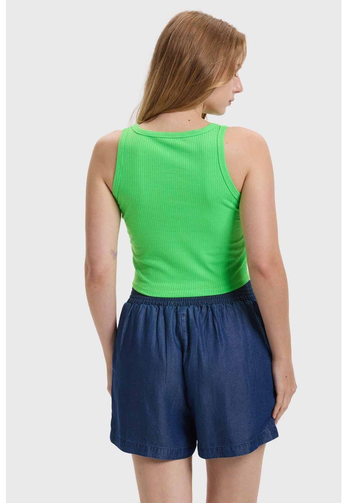 Polera Mujer Sudadera Verde Flúor-2