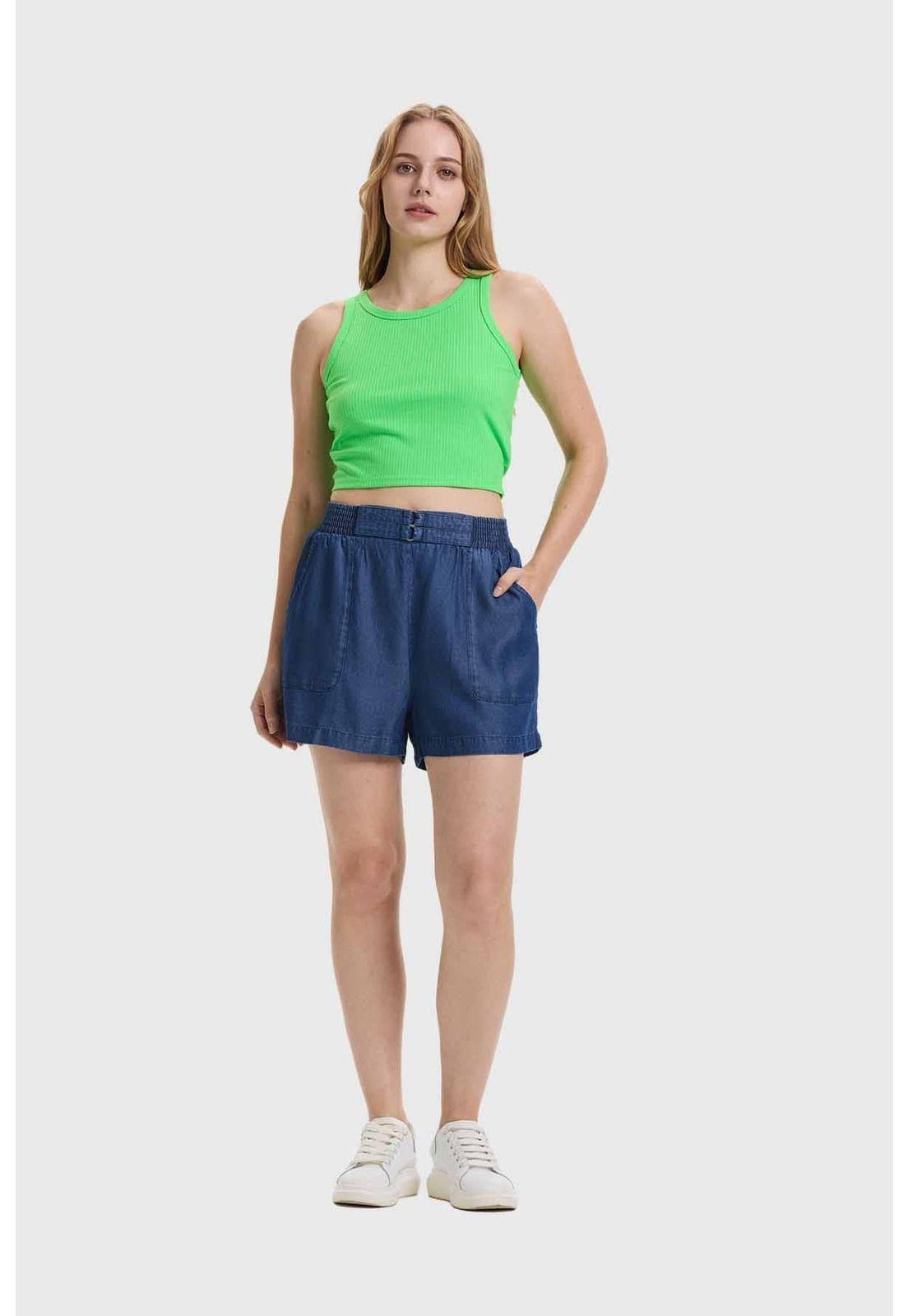 Polera Mujer Sudadera Verde Flúor-3