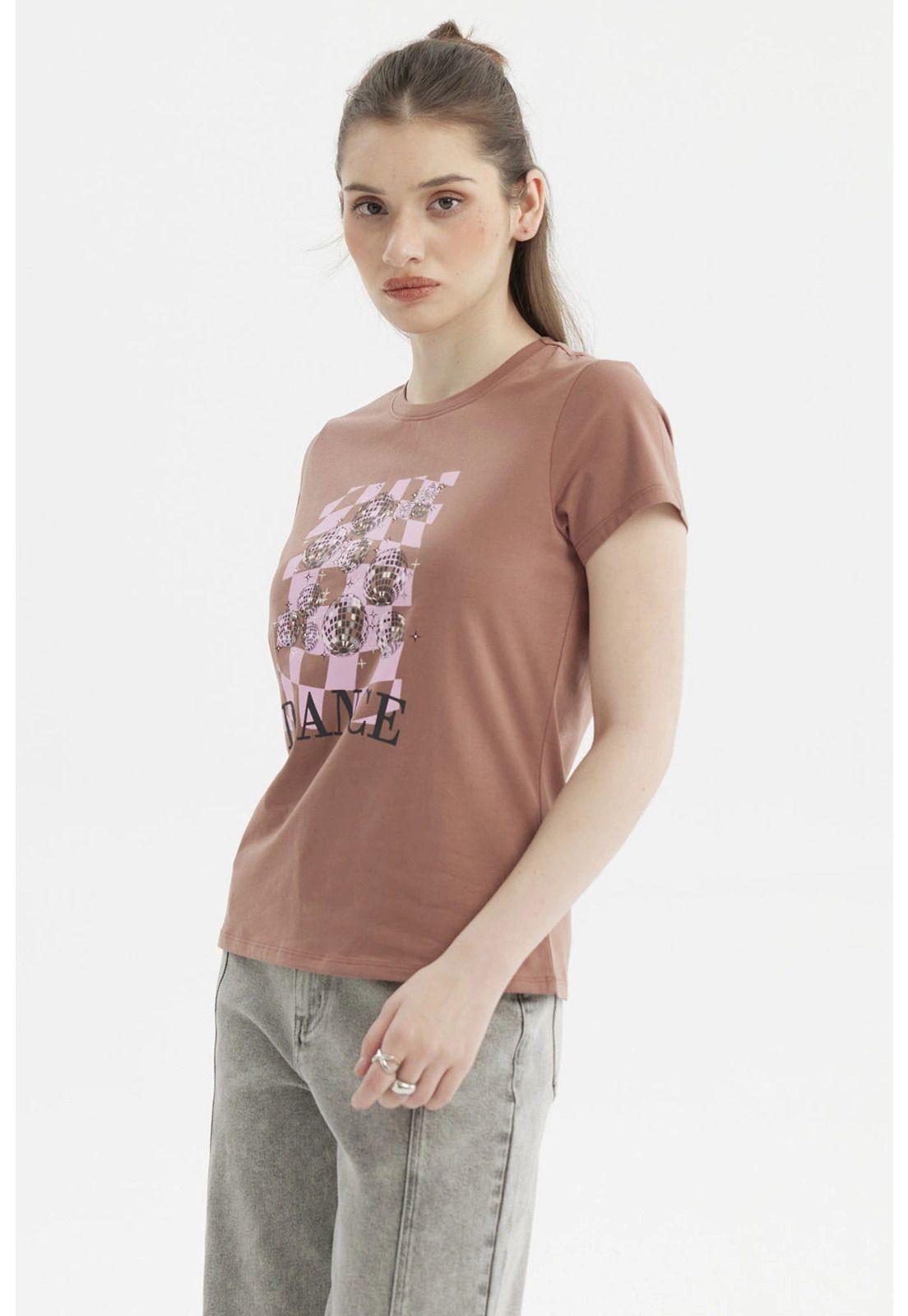 Polera Mujer Básica Café-1
